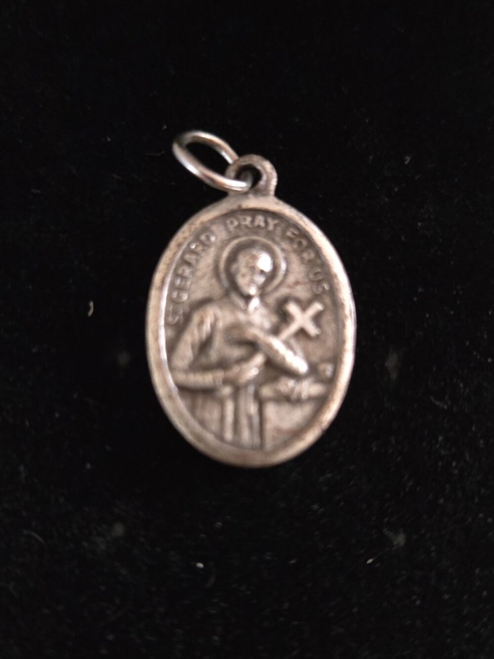 Silver Tone St. Gerard Vintage Double-sided Pendant 1''